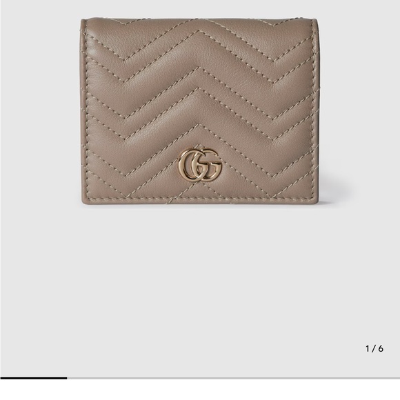 NEW Authentic Gucci Beige Leather Wallet with Gold Logo - Picture 6 of 10